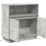 vidaXL Buffet LED Gris béton 71 x 34 5 x 75 cm Bois d'ingénierie