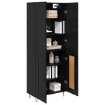 vidaXL Haut Armoire 2 Pièces Chêne noir Bois d'ingénierie et verre