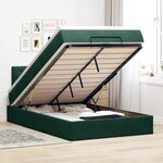 vidaXL Cadre de lit ottoman avec matelas vert foncé 120x200 cm velours