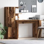 vidaXL Bureau 2 Pièces Bois ancien