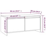 vidaXL Table basse noir 90x50x41 5 cm bois d'ingénierie