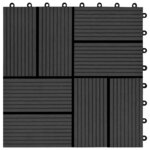 vidaXL Carreaux de terrasse 22 Pièces 30 x 30 cm 2 m² WPC Noir