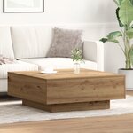 vidaXL Table basse Chêne artisanal 80x80x31 cm Bois d'ingénierie