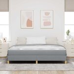 vidaXL Lit à ressorts avec matelas Gris clair 180 x 200 cm tissu