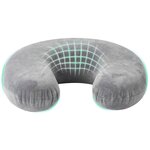 vidaXL Oreiller de Voyage pour le Cou Gris 27 x 27 x 8 5 cm Velours