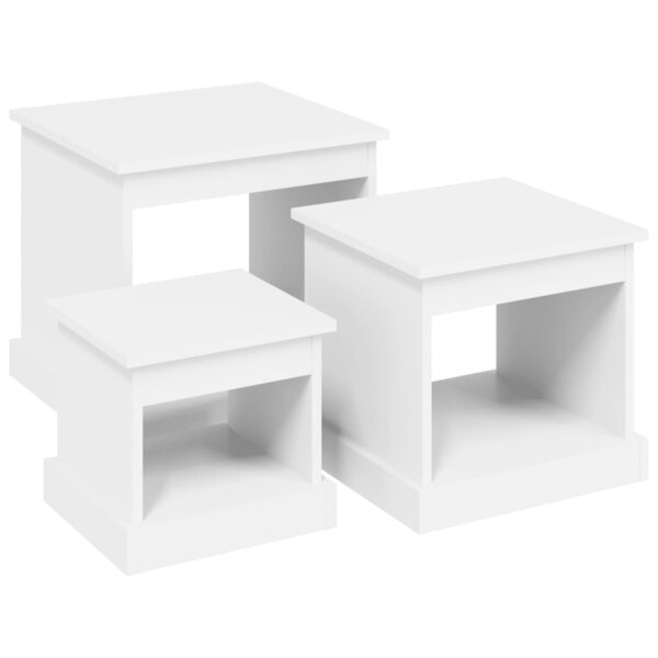 vidaXL Tables basses 3 Pièces blanc bois d'ingénierie