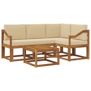 vidaXL Ensemble de canapés d'extérieur 5 Pièces Naturel et Beige