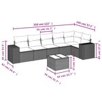 vidaXL Salon de jardin avec coussins 7 Pièces gris résine tressée