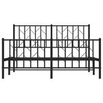 vidaXL Cadre de lit métal sans matelas avec pied de lit noir 140x190cm