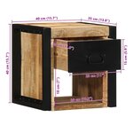 vidaXL Table de chevet 40x35x40 cm bois brut massif de manguier