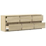 vidaXL Meuble TV avec LED chêne sonoma 140x34x50 cm bois d'ingénierie