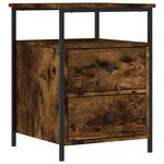 vidaXL Table de chevet chêne fumé 44x45x60 cm bois d'ingénierie