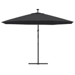 vidaXL Parasol de jardin en porte-à-faux avec lumières LED noir 350 cm