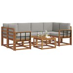 vidaXL Ensemble de canapés d'extérieur 7 Pièces Gris Naturel et Clair