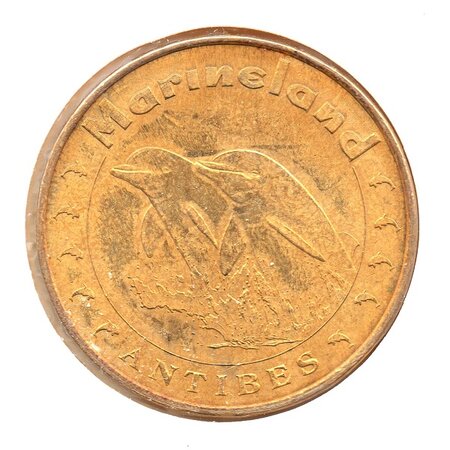 Mini médaille monnaie de paris 2009 - marineland (les dauphins)