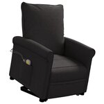 vidaXL Fauteuil de massage Noir Tissu