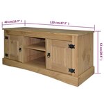 vidaXL Meuble TV Gamme Corona pin mexicain 120x40x52 cm