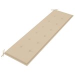 vidaXL Banc de jardin avec coussin beige 175 cm Bois de teck massif