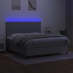 vidaXL Sommier à lattes de lit et matelas et LED Gris clair 180x200 cm