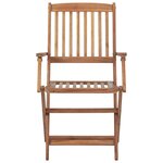 vidaXL Chaises pliables de jardin lot de 4 avec coussins Bois d'acacia