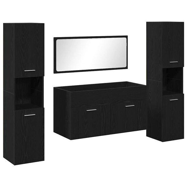 vidaXL Ensemble de meubles de salle de bain 4 Pièces Chêne noir