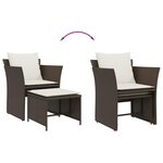 vidaXL Chaise de jardin avec tabouret marron résine tressée