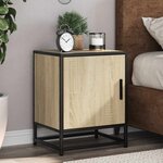 vidaXL Tables de chevet 2 Pièces chêne sonoma bois d'ingénierie et métal