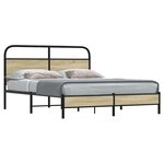 vidaXL Cadre de lit sans matelas 150x200 cm chêne sonoma