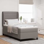 vidaXL Lit à ressorts avec matelas Taupe 100 x 200 cm tissu