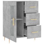 vidaXL Buffet gris béton 69 5x34x90 cm bois d'ingénierie