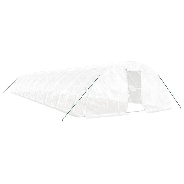 vidaXL Serre avec cadre en acier blanc 90 m² 18x5x2 3 m