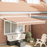 vidaXL Auvent Rétractable Orange Gris Bleu Blanc 350 x 250 cm tissu