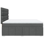 vidaXL Sommier à lattes de lit avec matelas Gris foncé 180x200cm Tissu