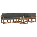 vidaXL Ensemble de canapés d'extérieur 7 Pièces Naturel et Anthracite