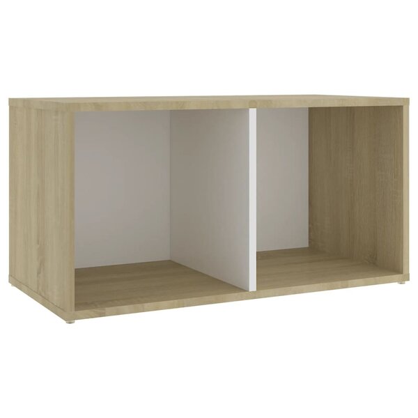 vidaXL Meuble TV blanc et chêne sonoma 72x35x36 5 cm bois d’ingénierie