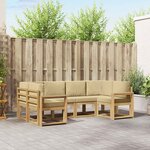 vidaXL Ensemble de canapés d'extérieur 6 Pièces Blanc et Beige