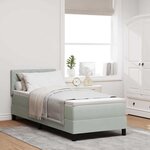 vidaXL Lit à ressorts avec matelas Gris clair 80 x 200 cm Velours