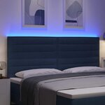 vidaXL Tête de lit LED avec des lumières à LED Bleu 200 cm Polyester