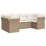 vidaXL Salon de jardin avec coussins 6 Pièces beige résine tressée
