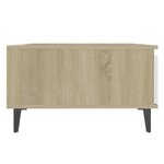 vidaXL Table basse blanc et chêne sonoma 90x60x35 cm bois d'ingénierie