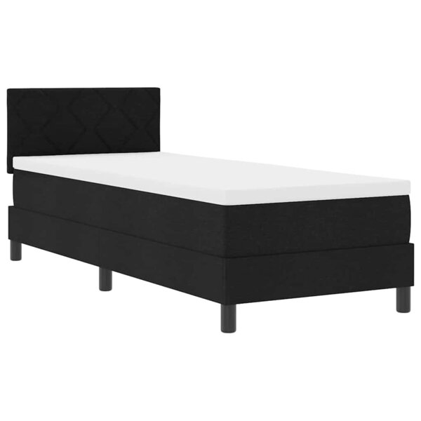 vidaXL Lit à ressorts avec matelas Noir 80 x 200 cm tissu