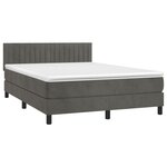 vidaXL Sommier à lattes de lit et matelas Gris foncé 140x200cm Velours