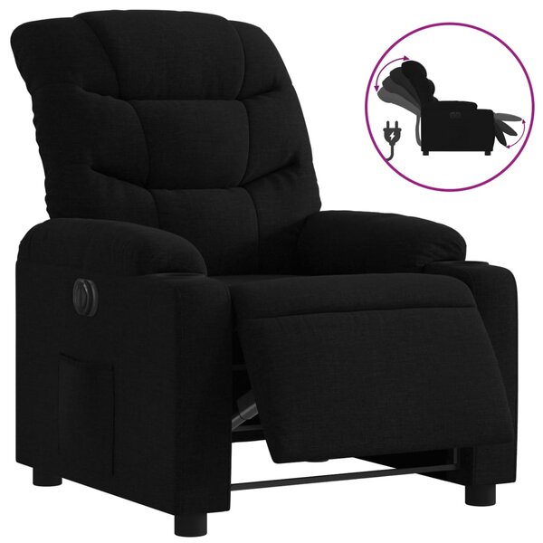 vidaXL Fauteuil inclinable électrique Noir Tissu