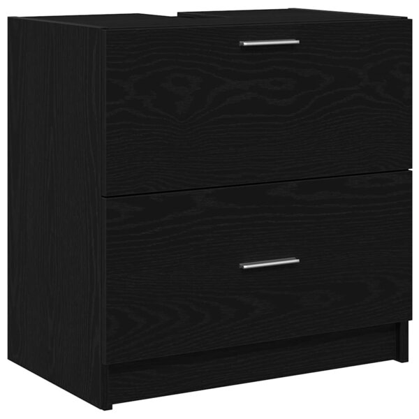 vidaXL Cabinet de salle de bain avec tiroir Chêne noir 59 x 37 x 59 cm