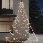 vidaXL Arbre mural avec crochet métallique 720 LED Blanc chaud 5 m