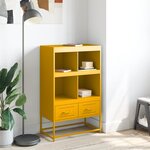 vidaXL Buffet haut jaune moutarde 68x39x111 5 cm acier