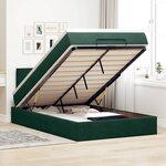 vidaXL Cadre de lit ottoman avec matelas vert foncé 120x200 cm velours