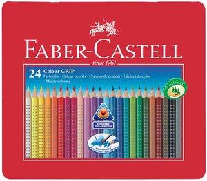 étui en métal de 24 crayons de couleur Colour GRIP FABER-CASTELL