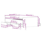 vidaXL Cadre de lit tête de lit et pied de lit chêne fumé 100x200 cm