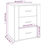 vidaXL Table de chevet Chêne fumé 50x36x60 cm Bois d'ingénierie